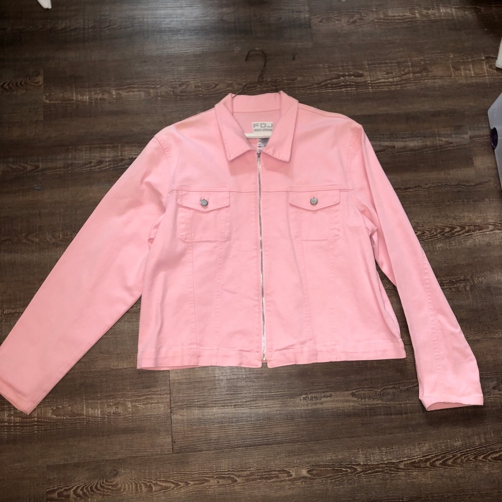 FDJ pink denim jacket size xl